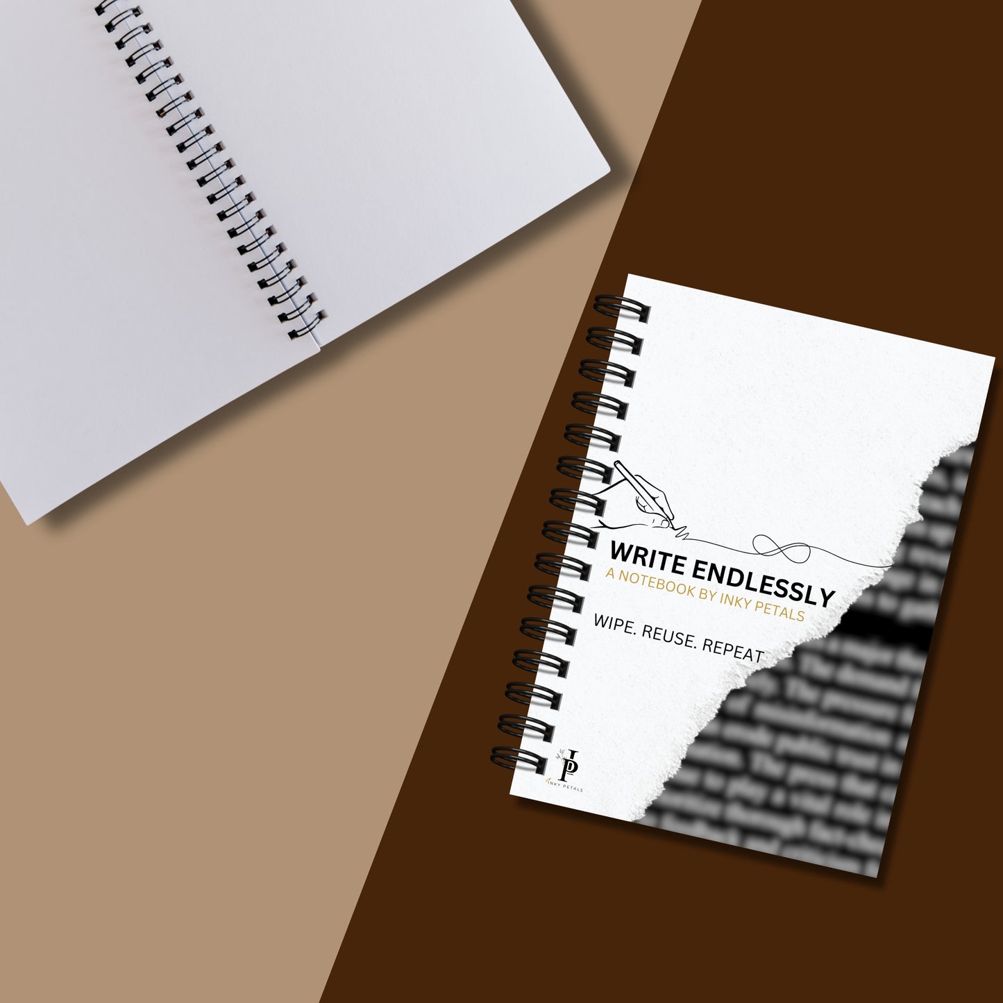 Inky Petals A5 Reusable Notebook – Thick 300 GSM Pages, Erasable & Eco-Friendly