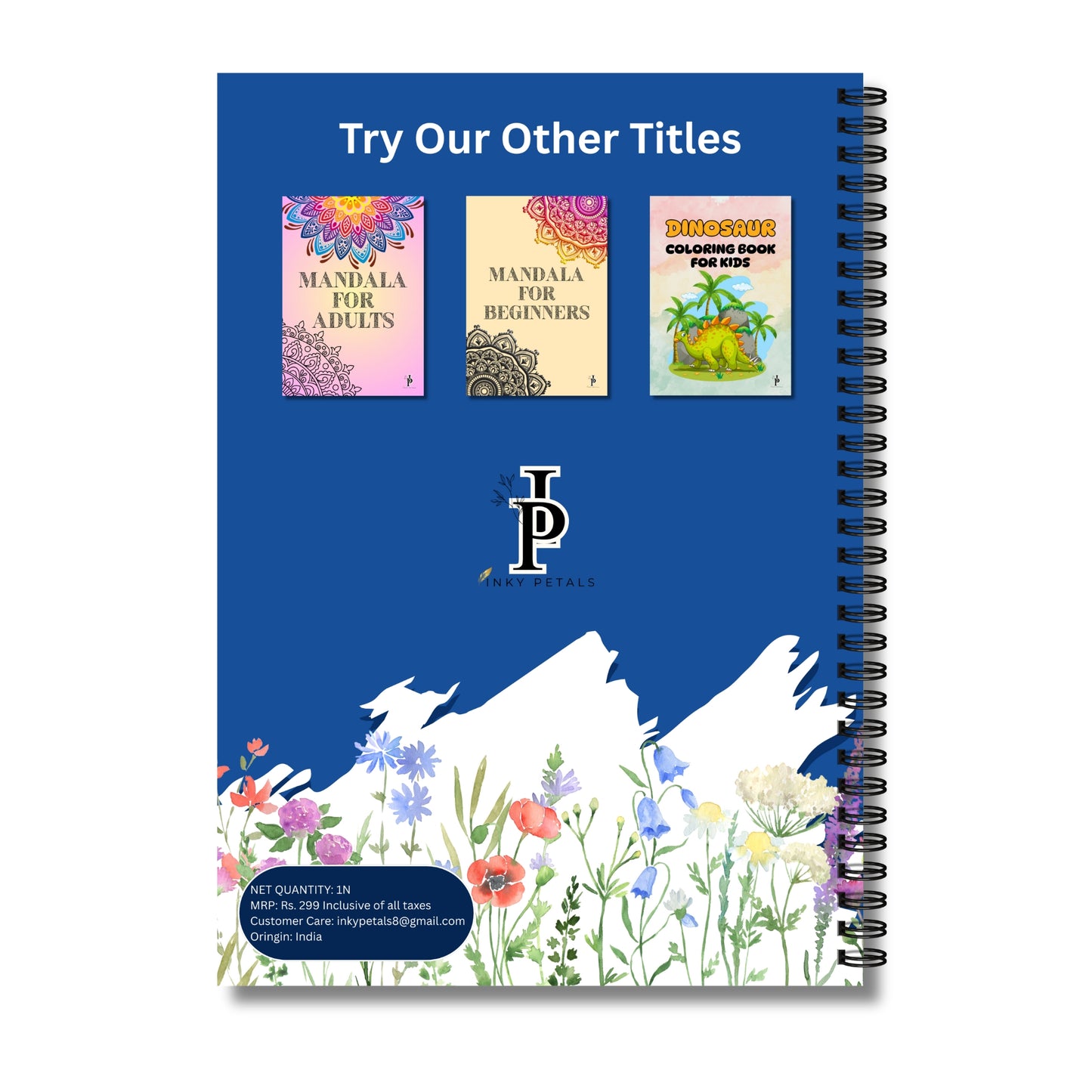 INKY PETALS: Motivational Coloring Book for Adults | Stress Relief and Relaxation | Thick 120 GSM Paper | IP-001